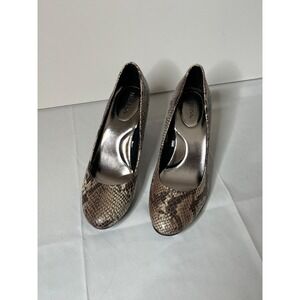 Snake Print High Heels Faux Leather Shoes 8.5 Target Made In China All Man-Made